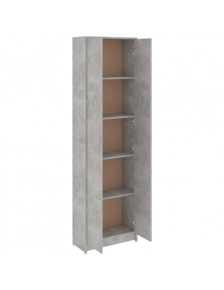 Armadio Corridoio Grigio Cemento 55x25x189 cm Legno Multistrato