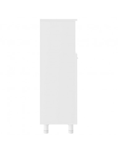 Armadio da Bagno Bianco 30x30x95 cm in Legno Multistrato