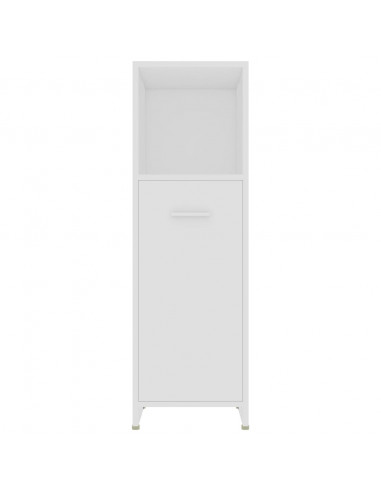 Armadio da Bagno Bianco 30x30x95 cm in Legno Multistrato