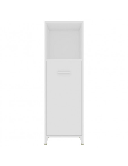 Armadio da Bagno Bianco 30x30x95 cm in Legno Multistrato