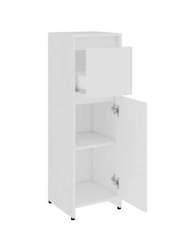Armadio da Bagno Bianco 30x30x95 cm in Legno Multistrato