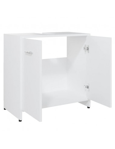 Armadio da Bagno Bianco 60x33x61 cm in Legno Multistrato