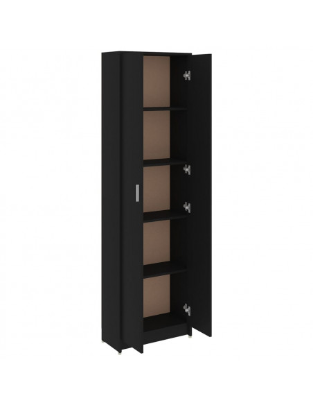 Armadio da Corridoio Nero 55x25x189 cm Legno Multistrato