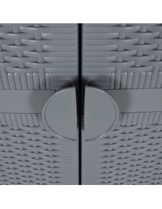 Armadio da Giardino Grigio 65x45x172 cm in Rattan PP