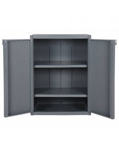 Armadio da Giardino Grigio 65x45x88 cm in Rattan PP