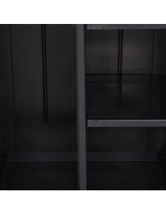 Armadio da Giardino Nero 65x45x172 cm in Rattan PP