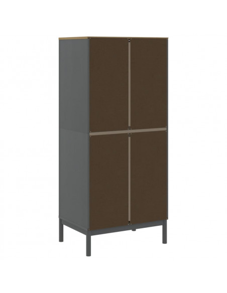 Armadio FLORO 77x53x171 cm in Legno Massello di Pino Grigio