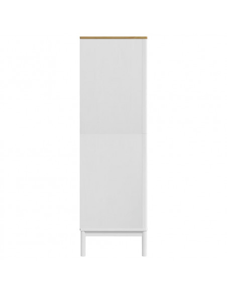 Armadio FLORO Bianco 77x53x171 cm in Legno Massello di Pino