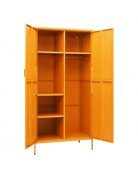 Armadio Giallo Senape 90x50x180 cm in Acciaio