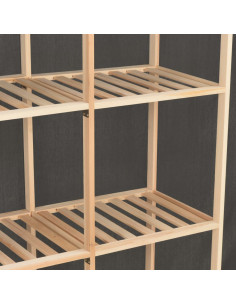 Armadio Grigio 173x40x170 cm in Tessuto