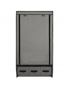 Armadio Grigio 87x49x159 cm in Tessuto