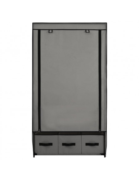 Armadio Grigio 87x49x159 cm in Tessuto
