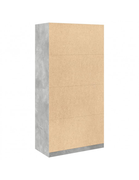 Armadio Grigio Cemento 100x50x200 cm in Legno Multistrato