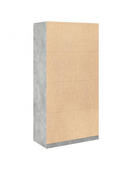 Armadio Grigio Cemento 100x50x200 cm in Legno Multistrato