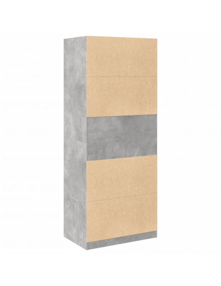 Armadio Grigio Cemento 80x50x200 cm in Legno Multistrato