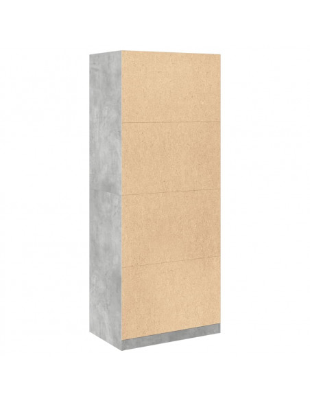 Armadio Grigio Cemento 80x50x200 cm in Legno Multistrato