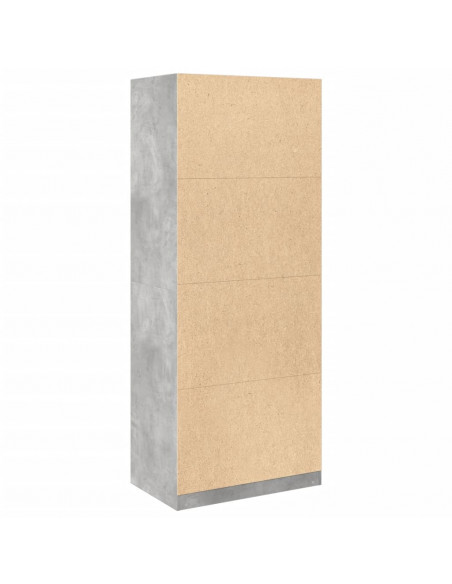 Armadio Grigio Cemento 80x50x200 cm in Legno Multistrato