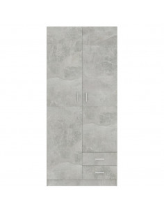 Armadio Grigio Cemento 80x52x180 cm in Legno Multistrato
