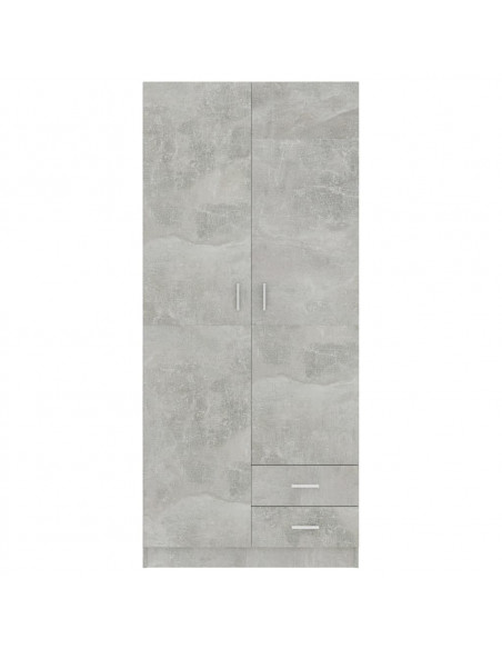 Armadio Grigio Cemento 80x52x180 cm in Legno Multistrato
