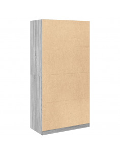 Armadio Grigio Sonoma 100x50x200 cm in Legno Multistrato