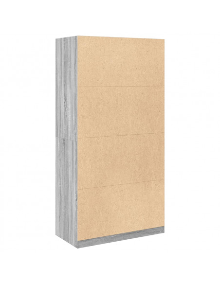 Armadio Grigio Sonoma 100x50x200 cm in Legno Multistrato