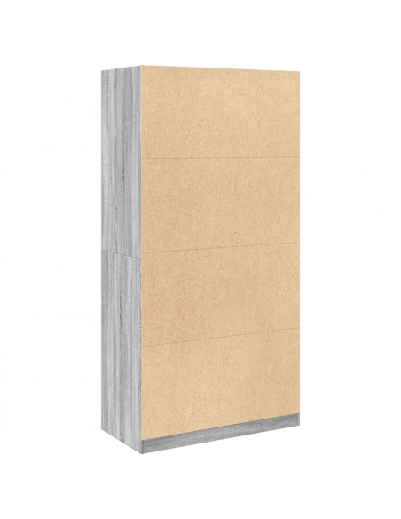 Armadio Grigio Sonoma 100x50x200 cm in Legno Multistrato