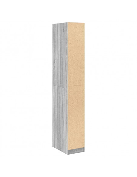 Armadio Grigio Sonoma 30x50x200 cm in Legno Multistrato