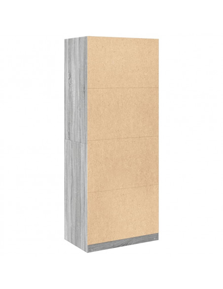 Armadio Grigio Sonoma 80x50x200 cm in Legno Multistrato