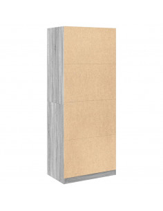 Armadio Grigio Sonoma 80x50x200 cm in Legno Multistrato