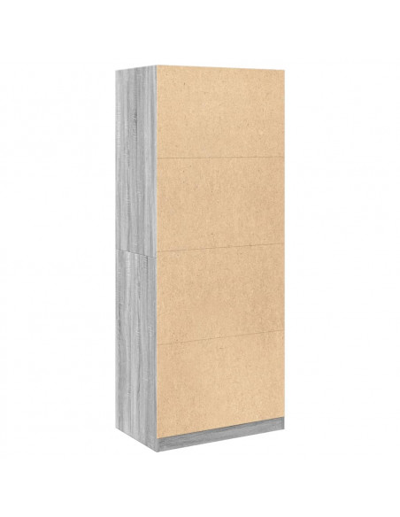 Armadio Grigio Sonoma 80x50x200 cm in Legno Multistrato