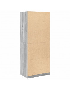 Armadio Grigio Sonoma 80x50x200 cm in Legno Multistrato