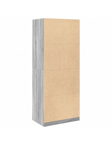 Armadio Grigio Sonoma 80x50x200 cm in Legno Multistrato