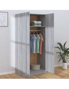 Armadio Grigio Sonoma 80x52x180 cm in Legno Multistrato