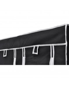 Armadio Guardaroba Pieghevole Nero 110 x 45 x 175 cm