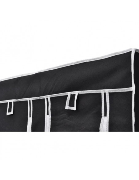 Armadio Guardaroba Pieghevole Nero 110 x 45 x 175 cm