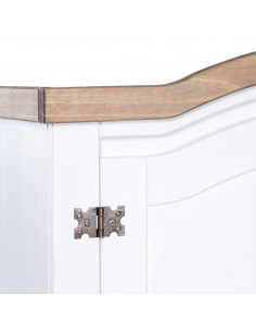 Armadio in Legno di Pino Messicano Corona 2 Ante Bianco