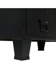 Armadio in Metallo in Stile Industriale 67x35x107 cm Nero