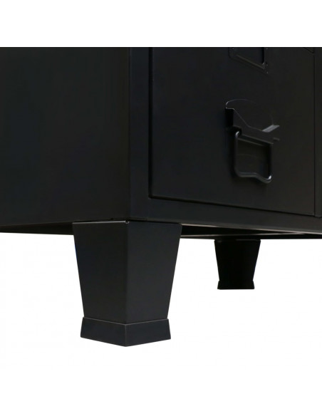 Armadio in Metallo in Stile Industriale 67x35x107 cm Nero