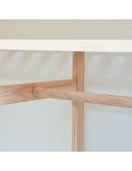 Armadio in Stoffa e Legno di Pino 110x40x170 cm