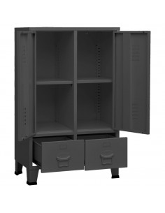 Armadio Industriale Antracite 67x35x107 cm in Acciaio