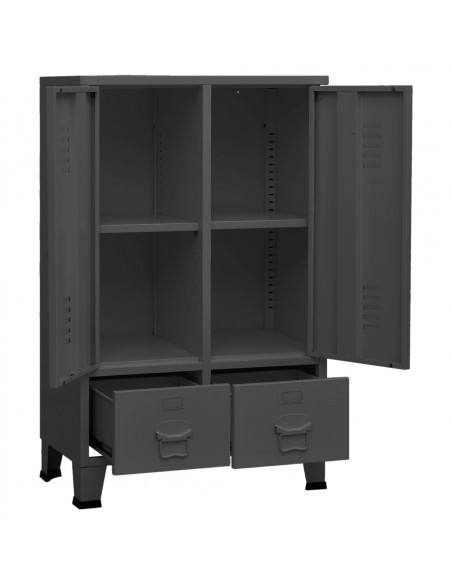 Armadio Industriale Antracite 67x35x107 cm in Acciaio