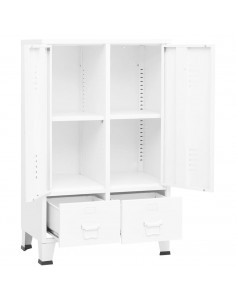 Armadio Industriale Bianco 67x35x107 cm in Acciaio
