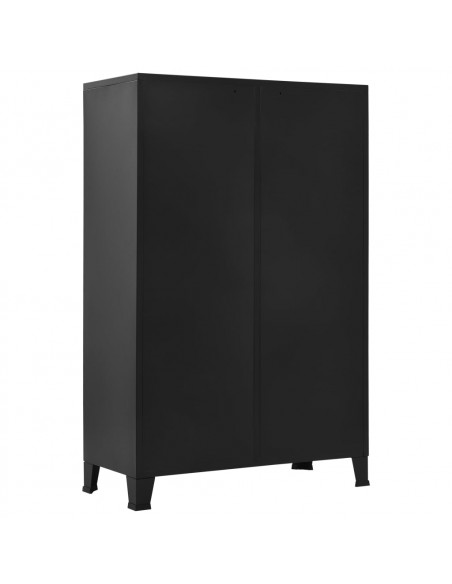 Armadio Industriale Nero 90x40x140 cm in Acciaio