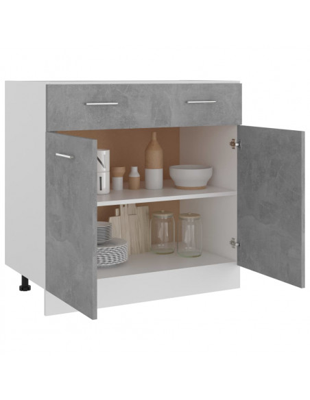 Armadio Inferiore Cassetto Grigio Cemento 80x46x81,5Multistrato