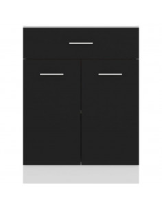 Armadio Inferiore con Cassetto Nero 60x46x81,5 cm Multistrato