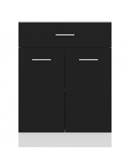 Armadio Inferiore con Cassetto Nero 60x46x81,5 cm Multistrato
