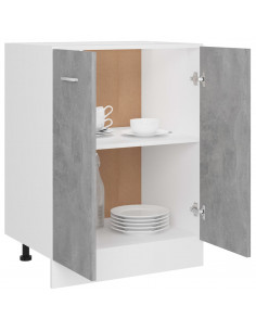 Armadio Inferiore Grigio Cemento 60x46x81,5cm Legno Multistrato