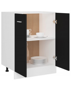 Armadio Inferiore Nero 60x46x81,5 cm in Legno Multistrato