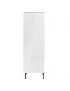 Armadio MOLDE Bianco 90x55x175 cm in Legno Massello di Pino