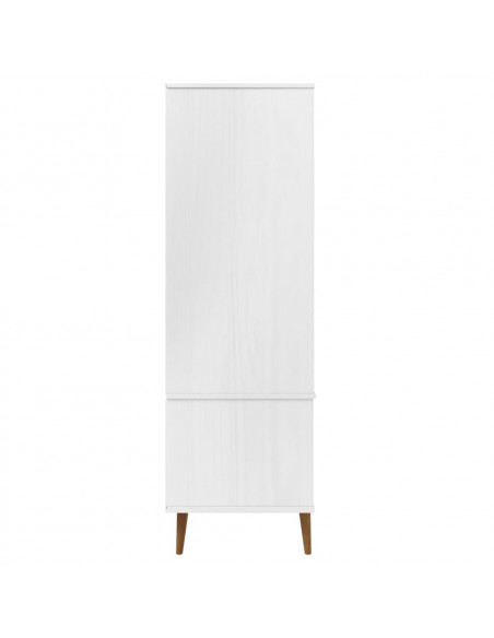 Armadio MOLDE Bianco 90x55x175 cm in Legno Massello di Pino